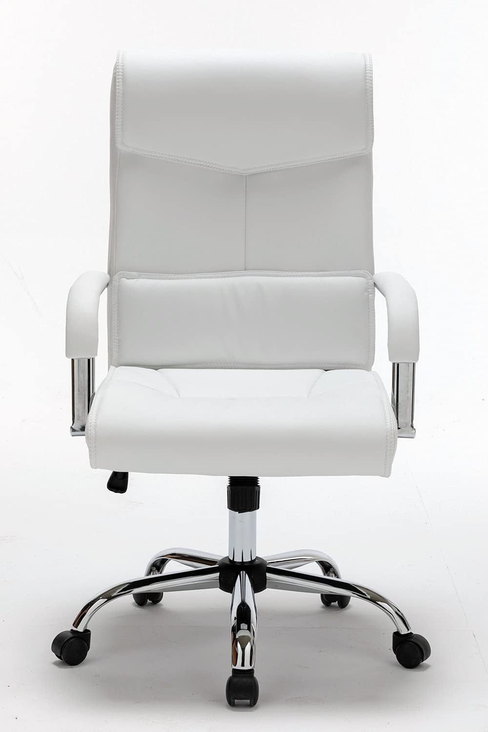 FULONG Adjustable Ergonomic Swivel Task Chair with Lumbar Support, High Back White Office Desk Chair with Padded Armrests
