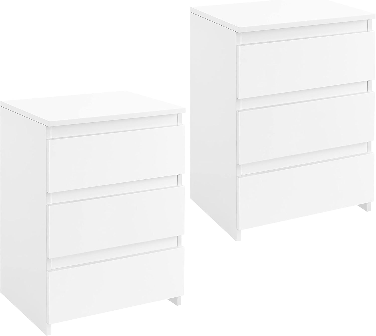 Yaheetech End Table with 3 Drawers Set of 2, Modern Side Tables for Living Room Accent Tables Large Capacity Storage Cabinet for Home Office, Simple Designs, Black