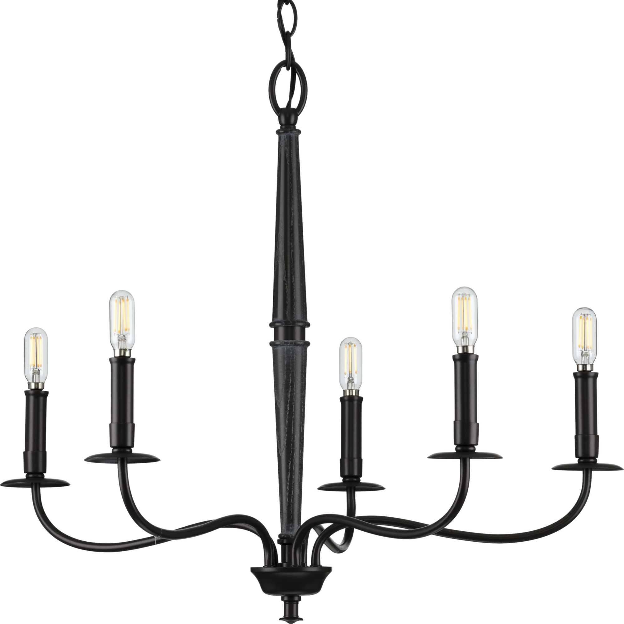 Progress Lighting Durrell Collection 5-Light Black Chandelier