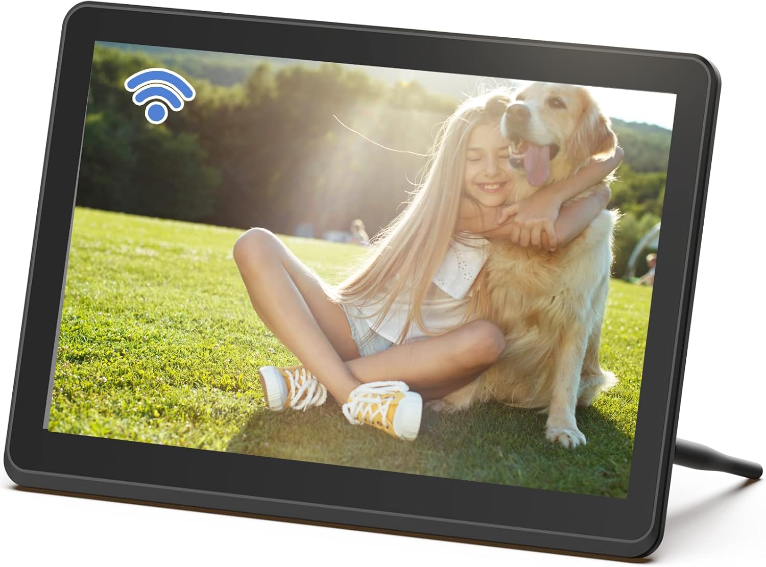 Funnywhale Digital Photo Frame 10 Inch with 1920x1080 IPS Screen,Support Image Preview and Adjustable Brightness,Video, Music, Photo Slideshow,Remote Control,16:9 Widescreen (Black)