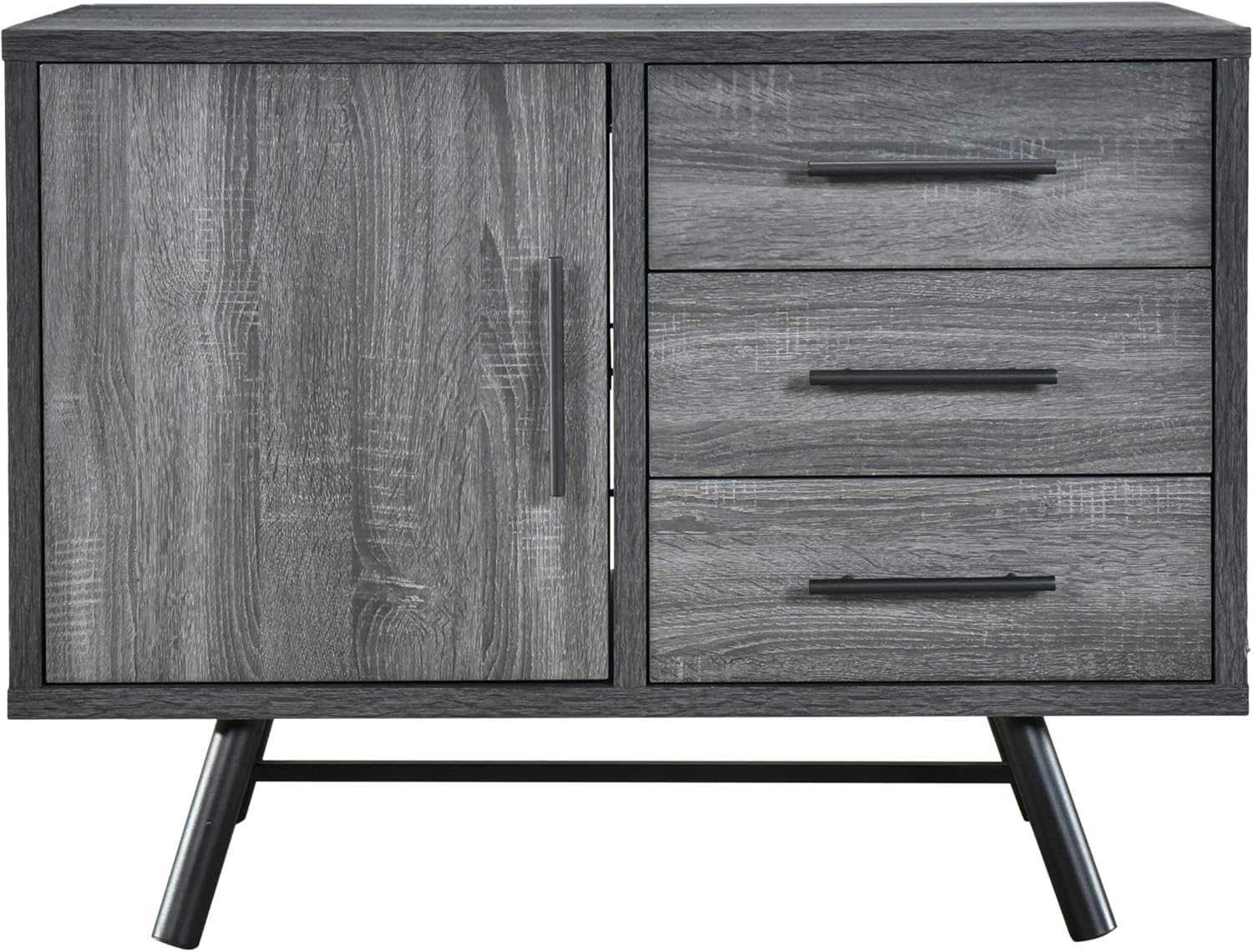 Christopher Knight Home Sylvia Modern Industrial Sideboard, Sonoma Oak + Black