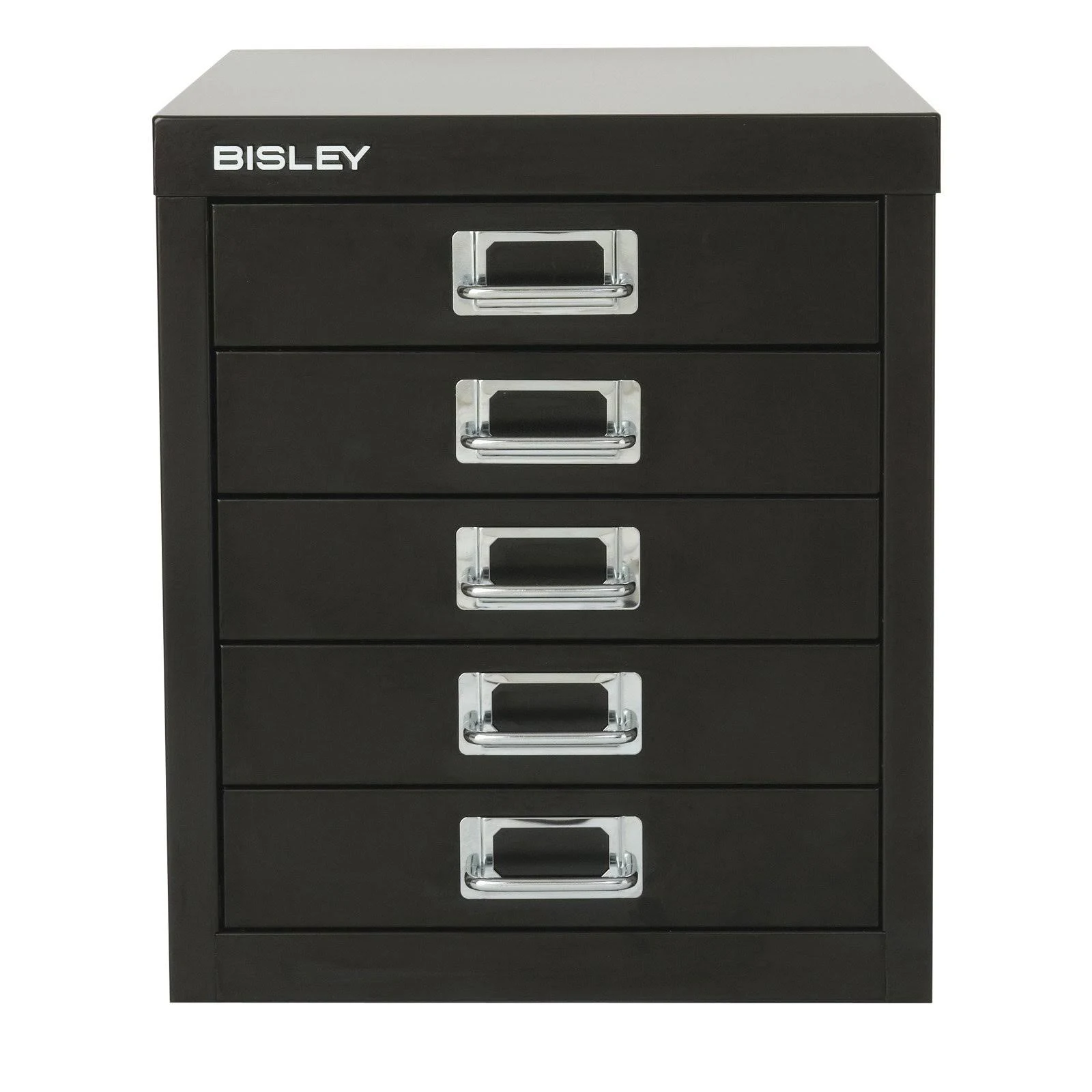 Bisley 5 Drawer Steel Desktop Multidrawer Storage Cabinet, Black