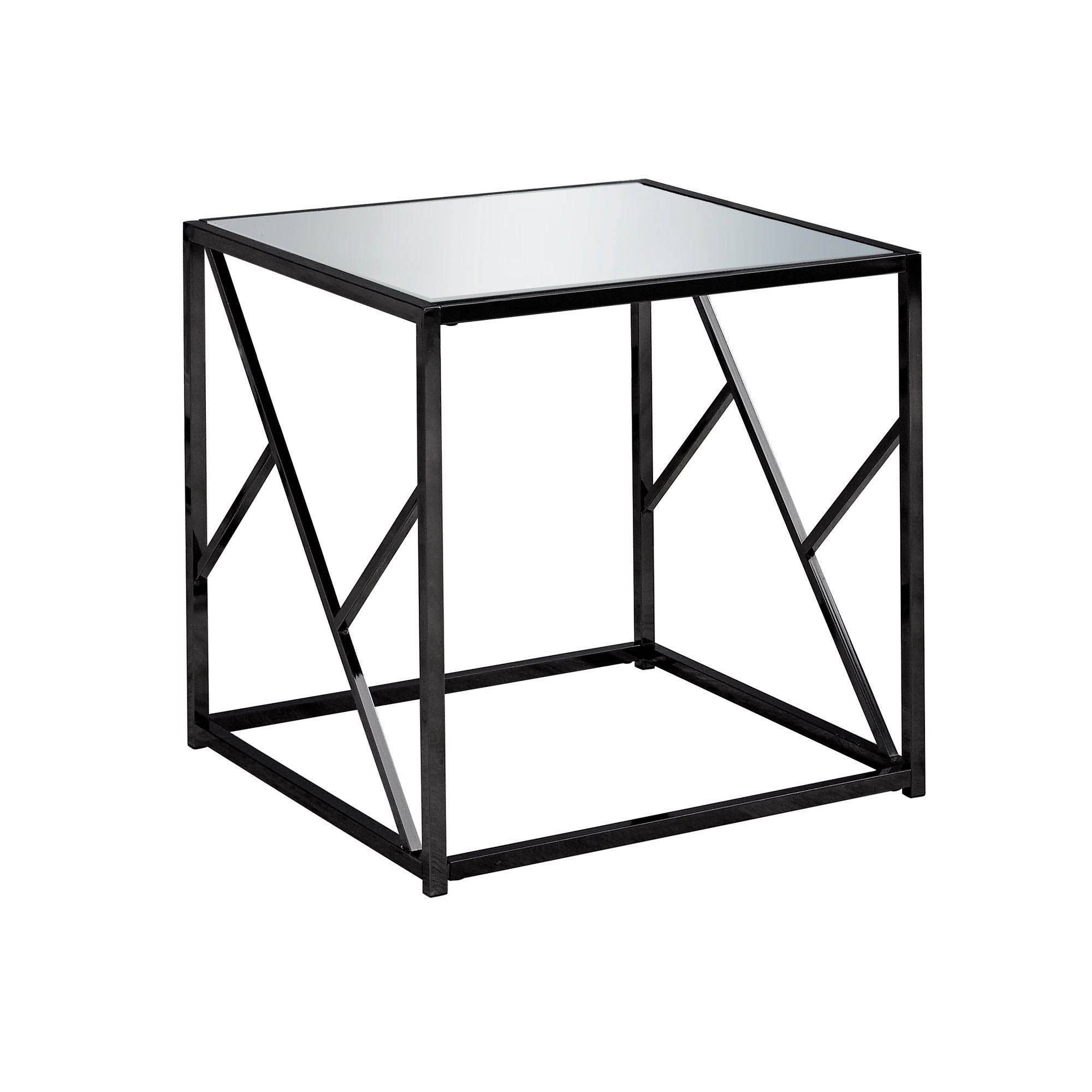Offex 22x22L Contemporary Square End Table with Black Nickel Metal Base