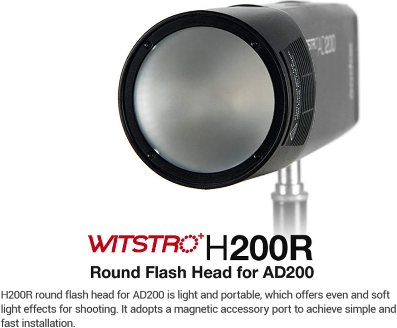 Godox H200R Round Flash Head for AD200 AD200Pro Pocket Flash Speedlite Pack of 2