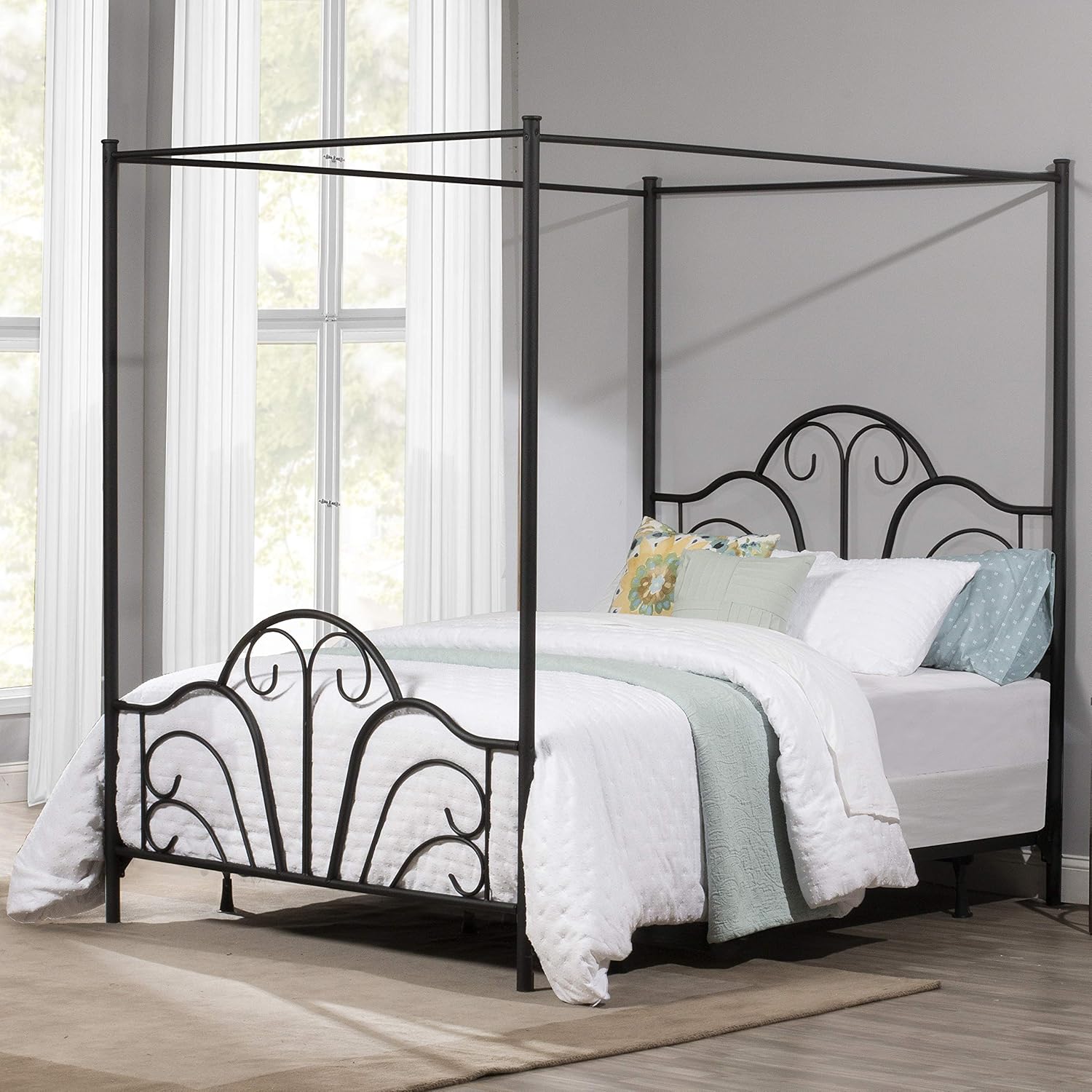 Hillsdale Furniture Hillsdale Dover King Canopy Bed, Textured Black