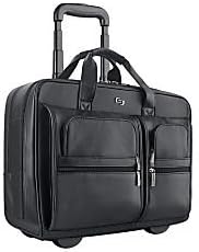 Solo New York Franklin Rolling Leather Laptop Bag, Black, 15.6