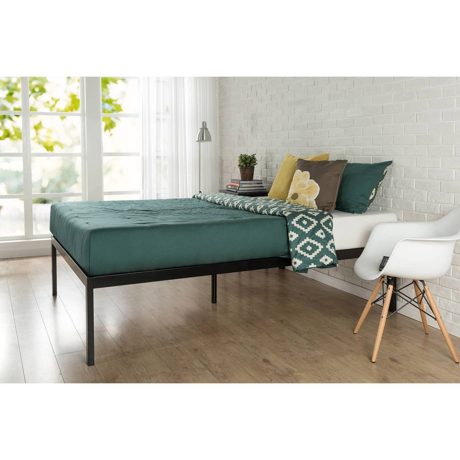 King 18x22 Lorrick Quick Snap Platform Bed Frame Black - Zinus