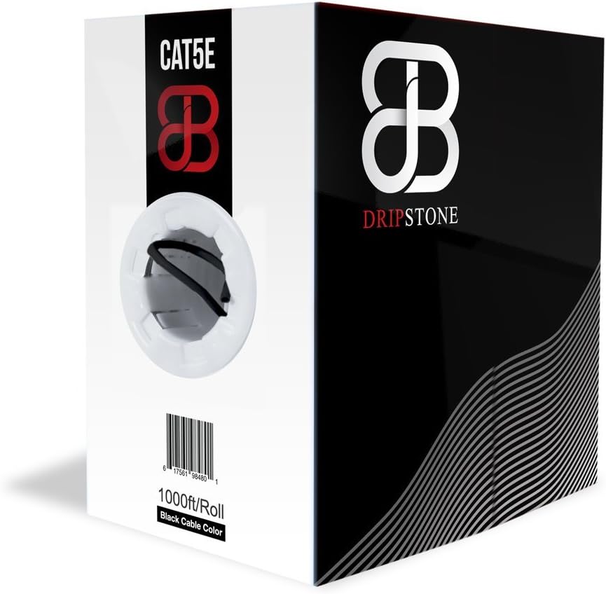 Dripstone CAT5e 4/UTP Ethernet LAN Cable 24AWG, Black (600025)