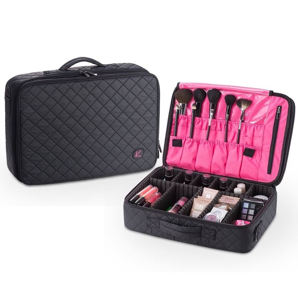 Mua Limited KIOTA Makeup Case Cosmetic Travel Storage Organizer Bag with Dividers, Black