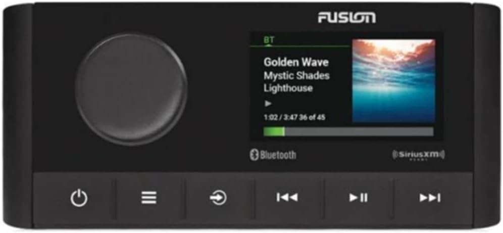 FUSION MS-RA210 Stereo W/AM/FM/BT/SIRIUSXM - 2 Zones W/DSP-010-02250-00 Radio, Black