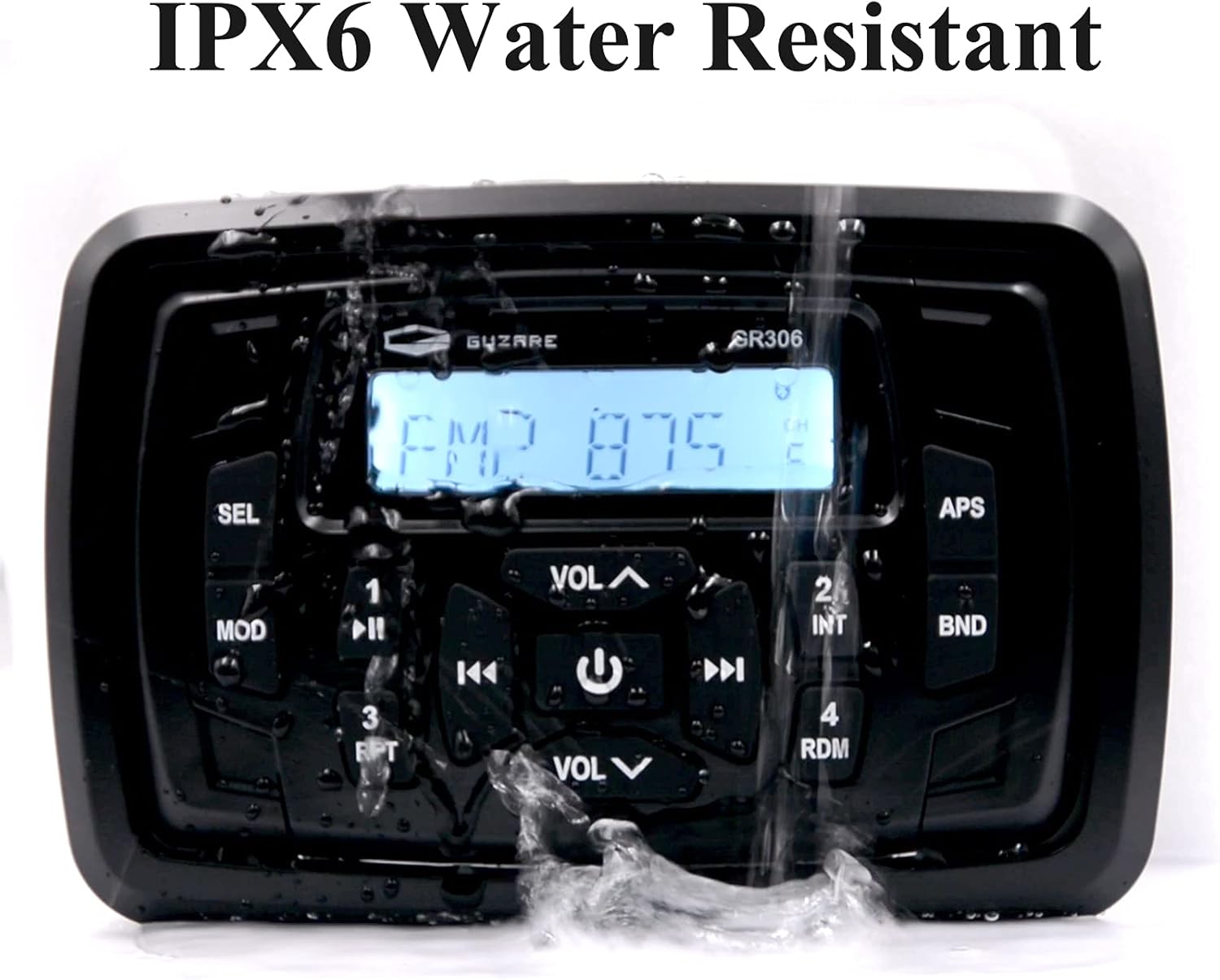 Boat Marine Radio and Speakers Audio System Package - Waterproof MP3 USB AM FM Radio Stereo Receiver with 4 Inch Black Marine Speaker and Antennas HSD306.4001B2.056B