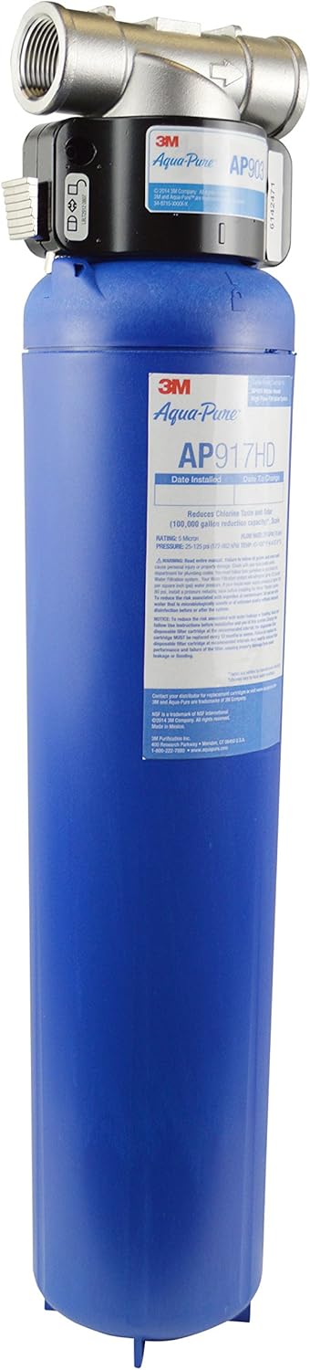 3M Aqua-Pure Whole House Sanitary Quick Change Replacement Water Filter AP917HD, For Aqua-Pure System AP903, Reduces Sediment, Chlorine Taste and Odor