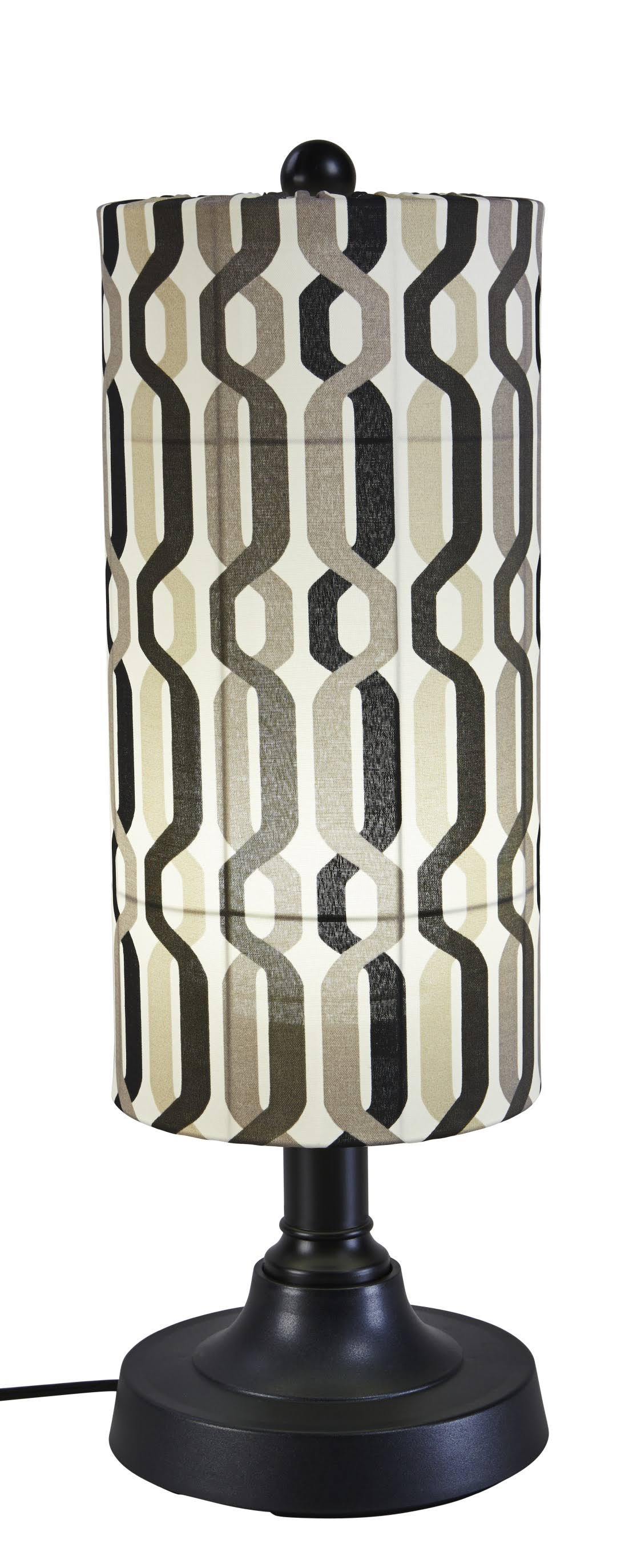 Patio Living Coronado 30x22 Table Lamp 62280 with 2x22 Black Body and New Twist Caviar Outdoor Fabric Shade