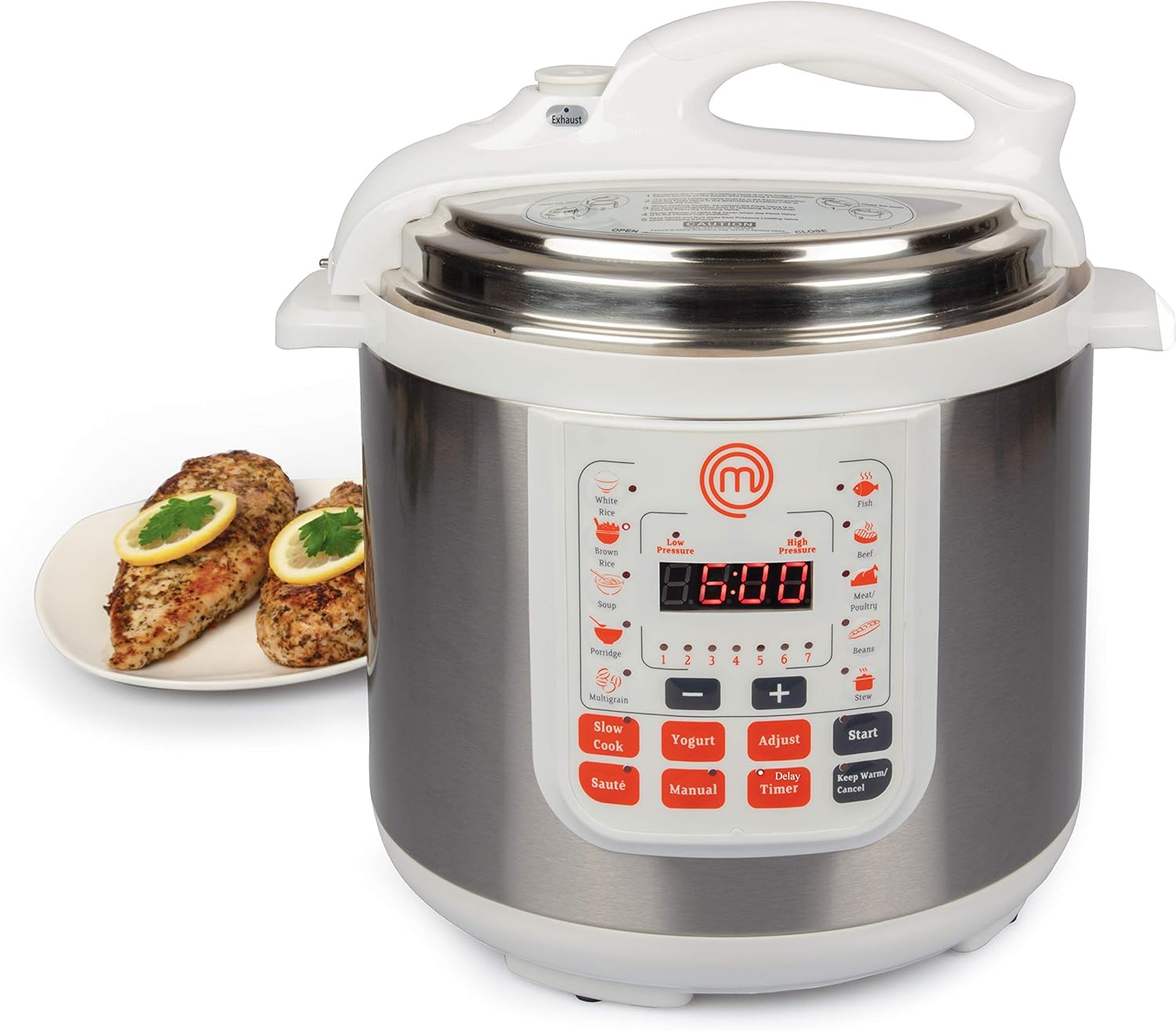 MasterChef 13-in-1 Pressure Cooker- 6 QT Electric Digital Instant MultiPot w 13 Programmable Functions- High and Low Pressure Cooking Options, LED Display, Delay Timer and Non-stick Pot Pack of 2