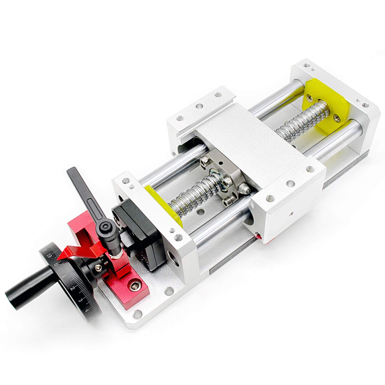 Linear Stage Actuator 100mm Ballscrew 1605 Double Optical Axis Linear Rail Guide Manual Slide Stage C7 with Ruler for CNC Router Z-axis