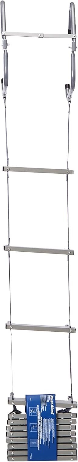 First Alert Two-Story Fire Escape Ladder, Steel, Anti-Slip, EL52-2, Black Pack of 2