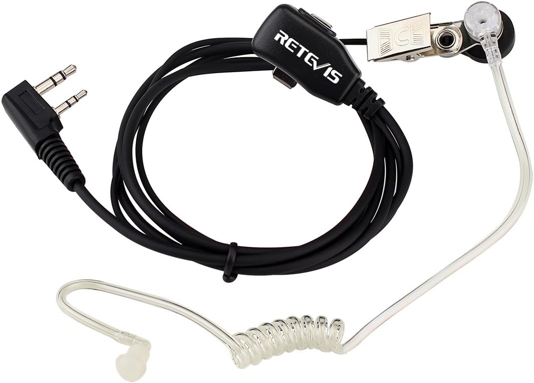 Retevis Walkie Talkies Earpiece with Mic 2 Pin Acoustic Tube Headset for Baofeng UV-5R Retevis H-777 RT1 RT21 RT22 Arcshell AR-5 2 Way Radio (10 Pack) Pack of 2