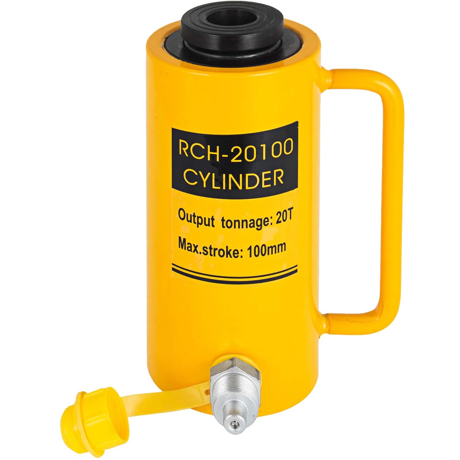 Mophorn 20T 4Inch Hydraulic Cylinder Jack Hollow Single Acting Hydraulic Ram Cylinder 100mm Hydraulic Lifting Cylinders (20T 4Inch Hollow)