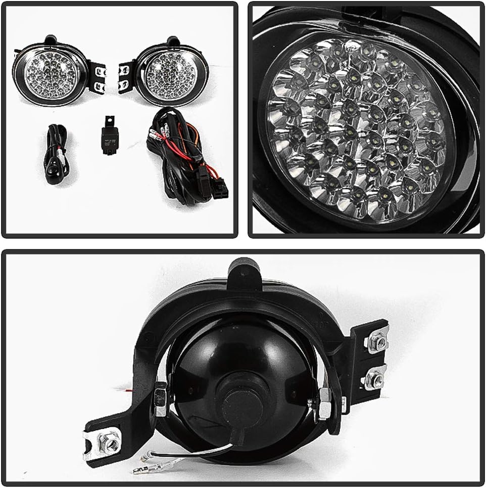 ACANII - For 2002-2009 Dodge Ram 1500 32 Super Bright SMD LED Fog Lights Lamps w/Switch Assembly Driver & Passenger Side