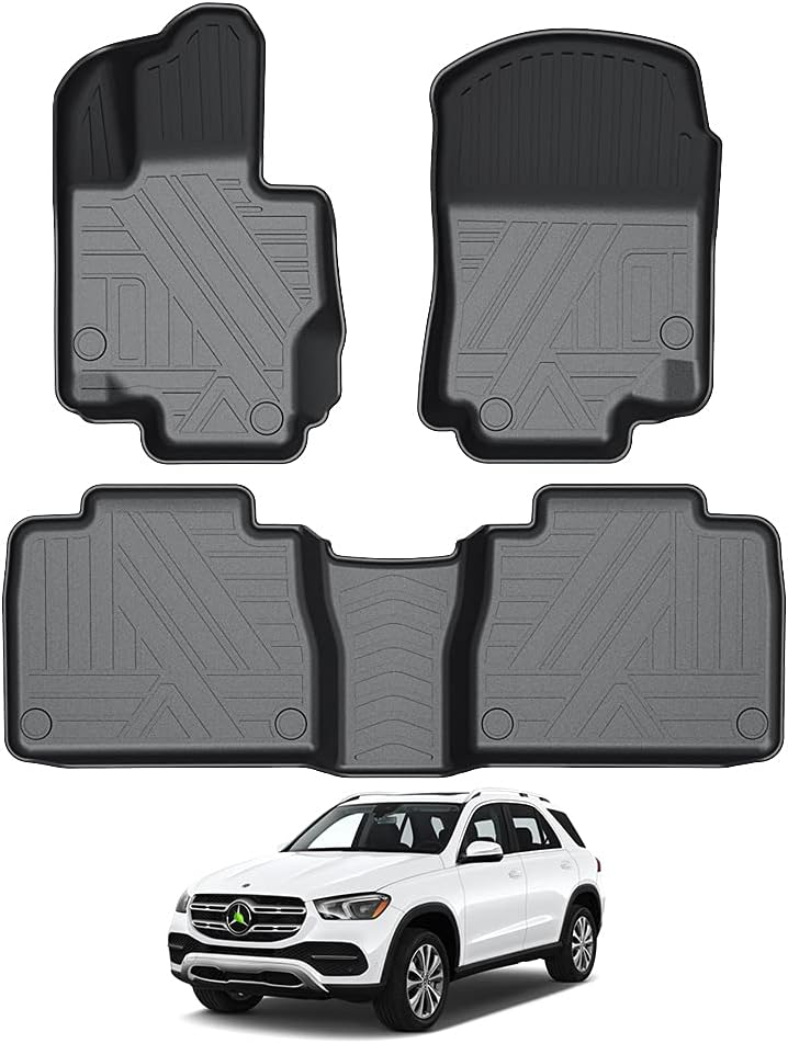 KUST Custom Fit Floor Mats for Mercedes Benz GLE 2020 2021 2022 (NOT for Coupe) All Weather Floor Liners Rubber Car Mat 2 Row Liner Set Black