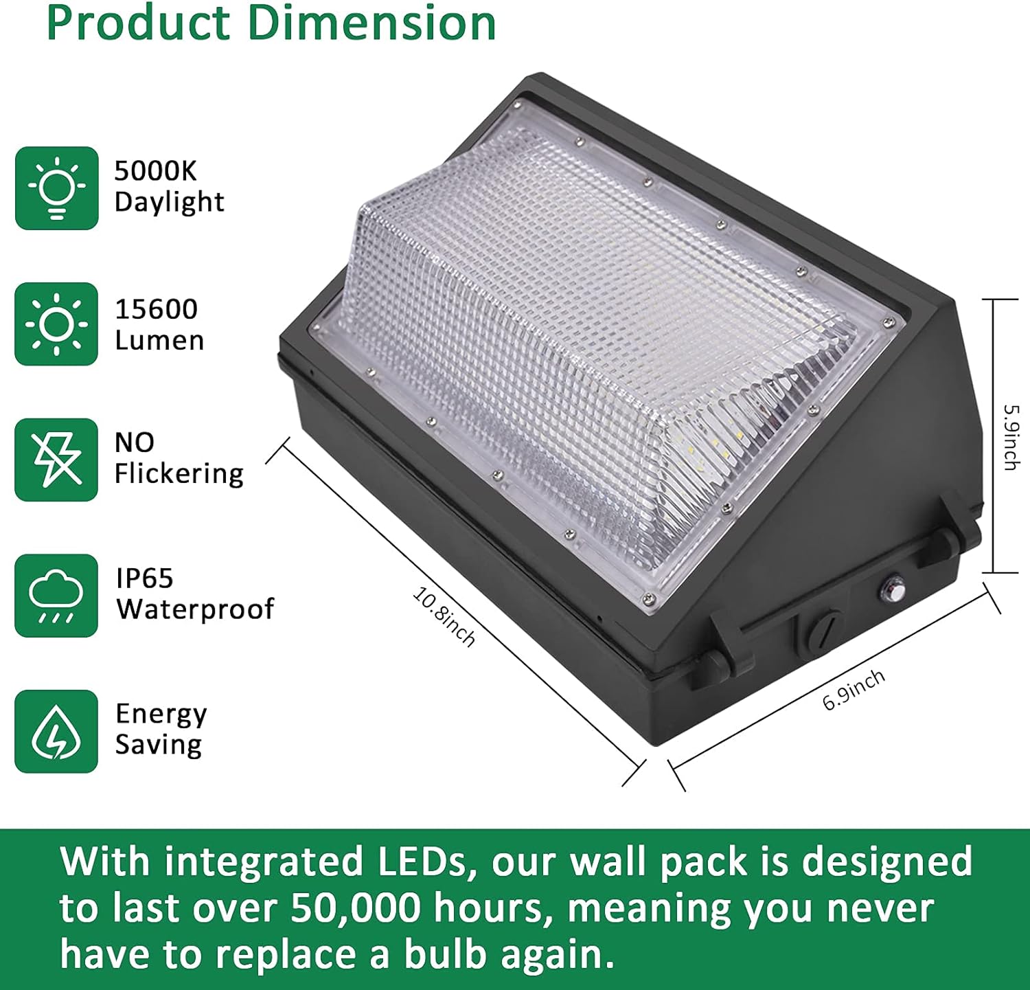 LED Wall Pack Light with Dusk to Dawn Photocell,120W 15600LM 5000K Daylight ,AC100-277V Input,750W HPS/HID Equivalent, Waterproof Commercial Security Lighting for Warehouses, Garage,ETL Listed … Pack of 2