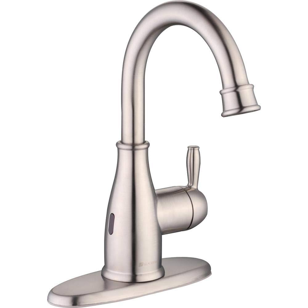Glacier Bay Mandouri Touchless Single Hole Single-Handle High-Arc Bathroom Faucet in Brushed Nickel
