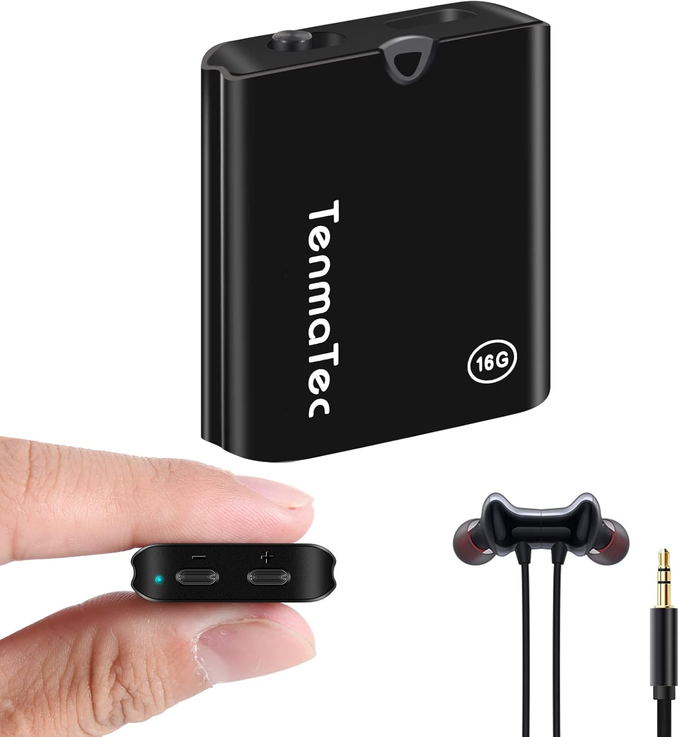 TenmaTec Small Recording Devices, Voice Activated Recorder with Strong Magnetic,Digital Voice Recorders，Mini Voice Recorder 1.1X1.1X0.3INCH-16GB Pack of 2