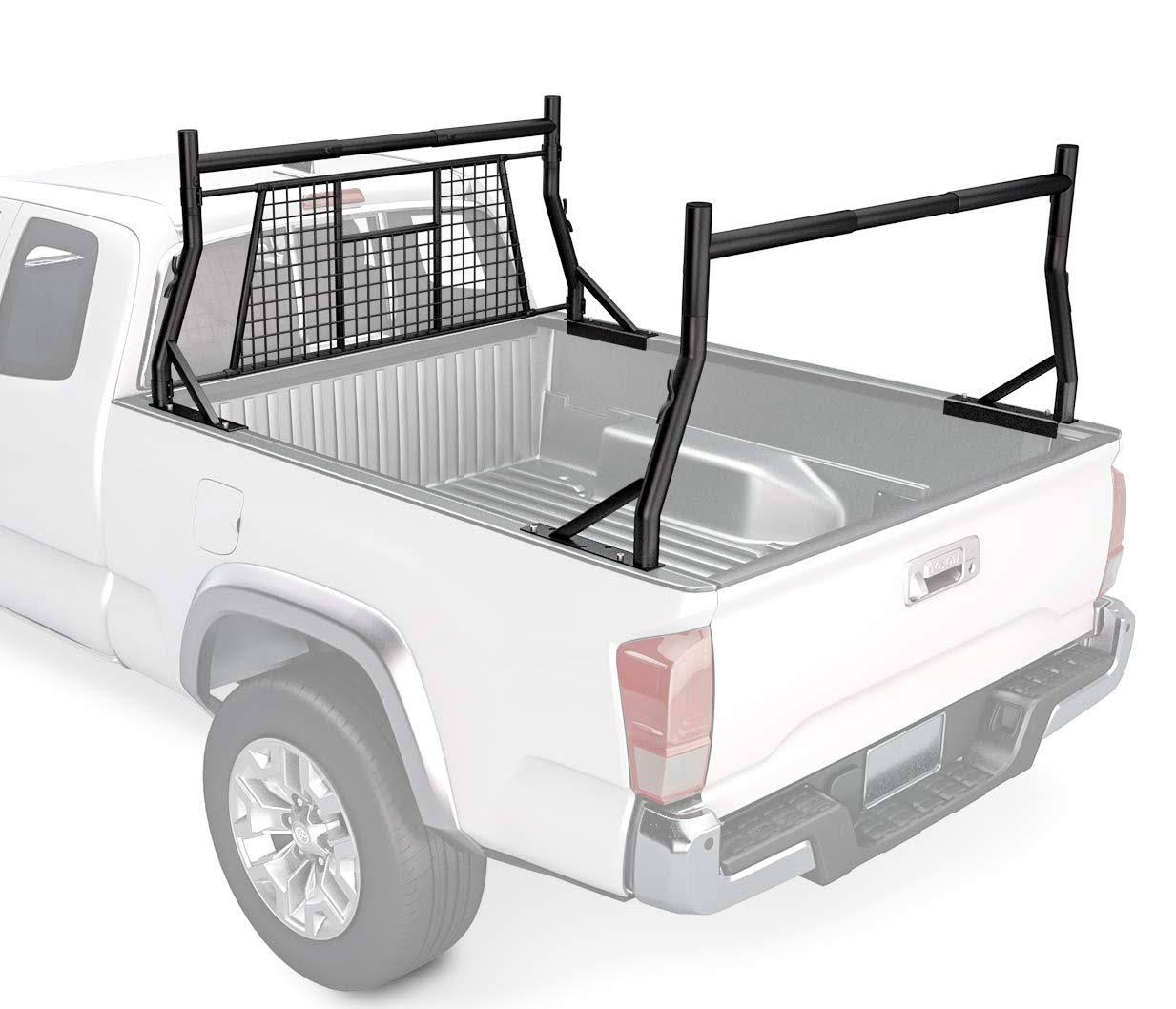 AA-Racks 800 lb Capacity Extendable Pick-Up Truck Rack with Protective Screen Set - Black (X35-W-BLK)