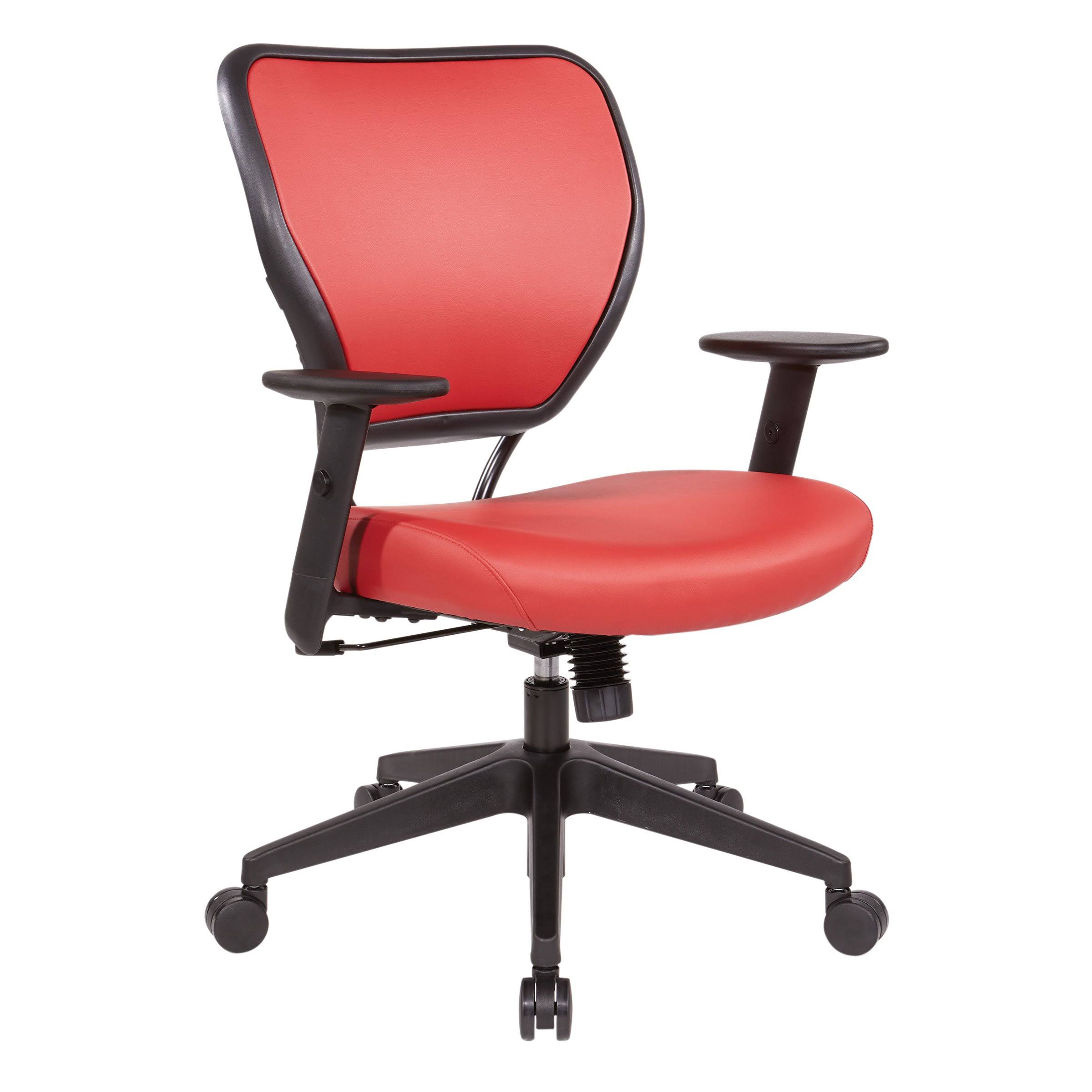 Antimicrobial Dillon Lipstick Red Vinyl Seat and Back Task Chair