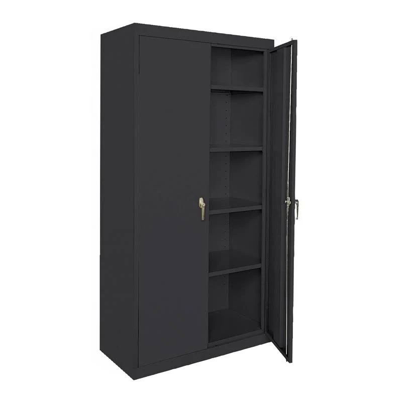 Sandusky Lee EA42362472-09 Elite Series Storage Cabinet with Swing Handle, Black - 36 x 24 x 72 in.