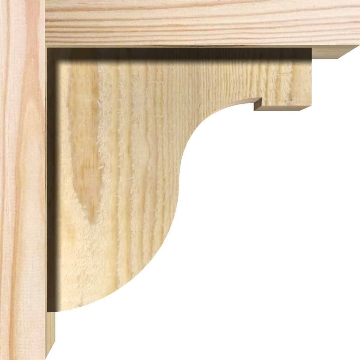 8x22W x 14x22D x 18x22H Del Monte Rough Sawn Corbel w/Backplate, Douglas Fir