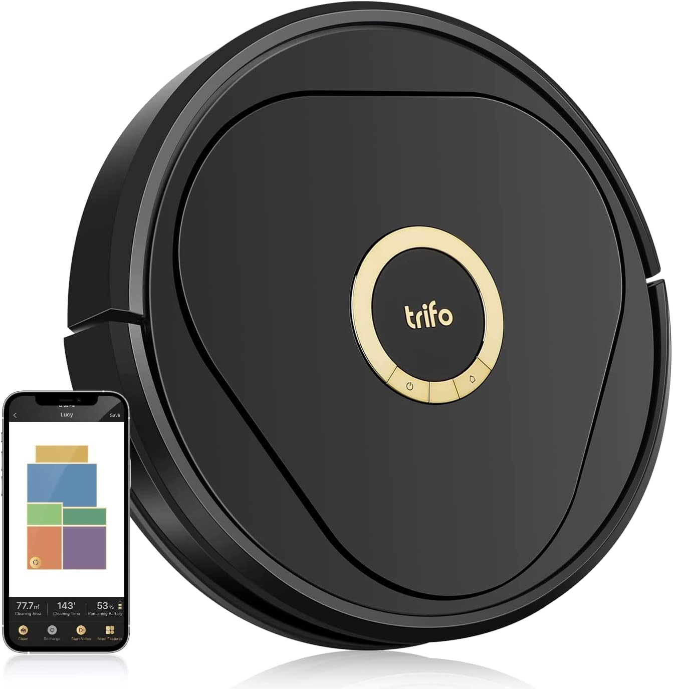 TRIFO Robot Vacuum with 4000Pa Suction, Visual SLAM Navigation, Multi-Level Mapping, Wi-Fi Compatible with Alexa, Robotic Vacuum Good for Pet Hair, Carpet and Hard Floors (Pet Version)