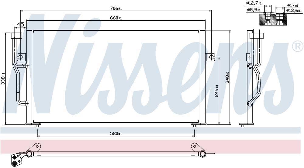 Nissens Condenser, Air CONDITIONING 94305 replaces 30871579,4945635 C