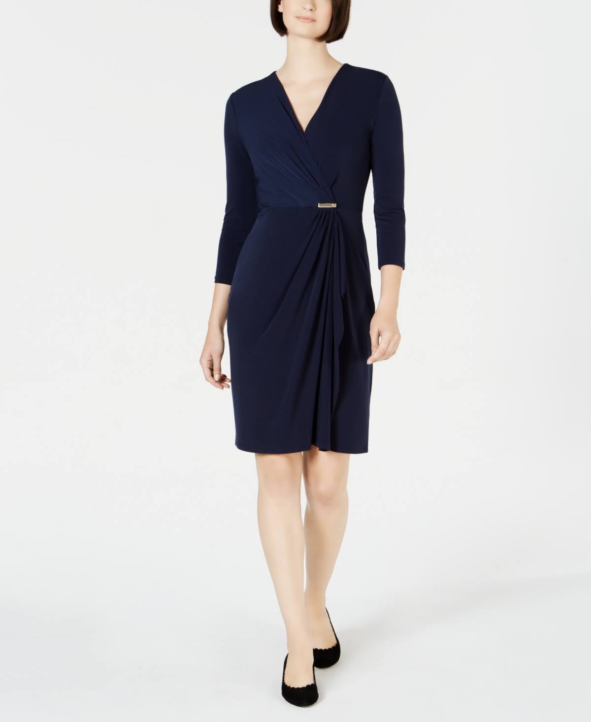 Charter Club Hardware Faux-Wrap Dress, Created for Macy&s - Intrepid Blue