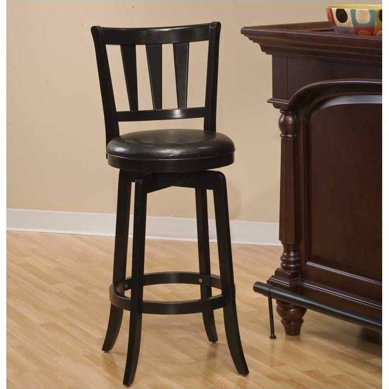 Home Square 29.5x22 Swivel Bar Stool in Black - Set of 2