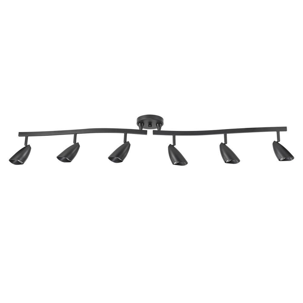 Globe Electric Grayson 4.4 ft. 6-Light Matte Black Halogen Track Lighting Kit 59352