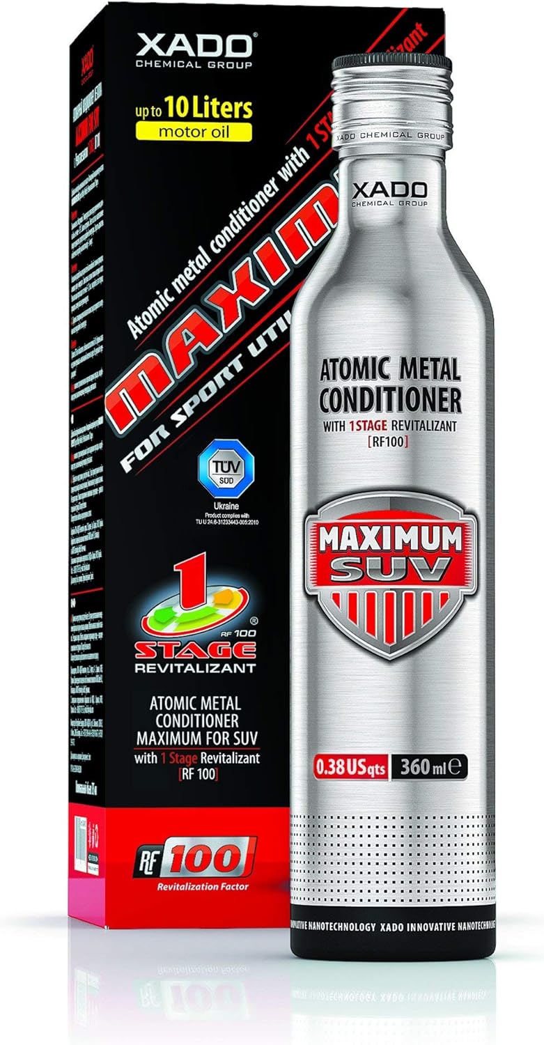 XADO Engine Oil additive - Protection for Engines - additive for wear Protection & rebuilding of Worn Metal Surfaces - Metal Conditioner w. Revitalizant 1Stage Maximum SUV (up to 10qt of Oil Capacity) Pack of 2