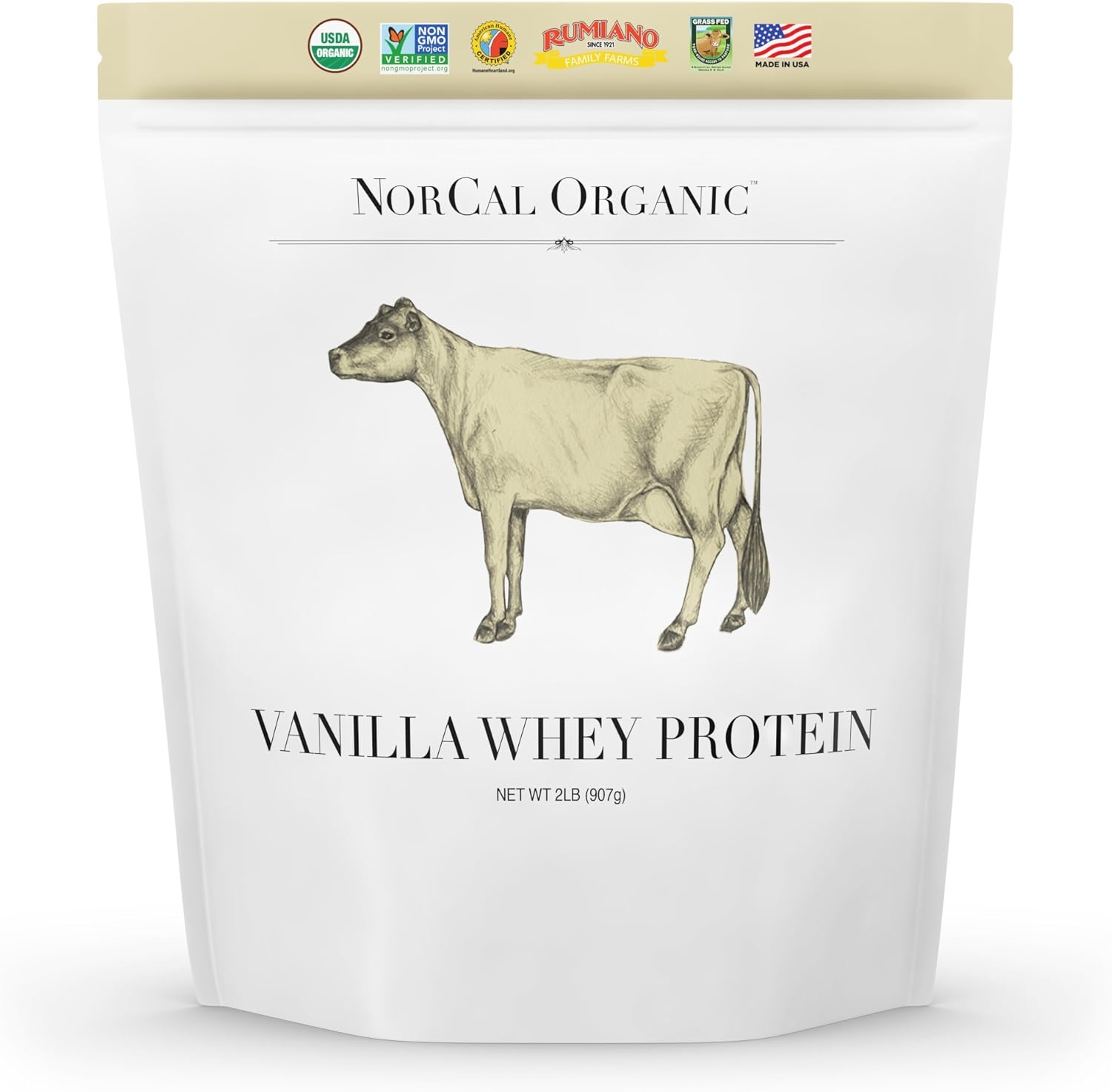 Natural Norcal Organic Grass Fed Whey Protein Powder (Vanilla) Pack of 2