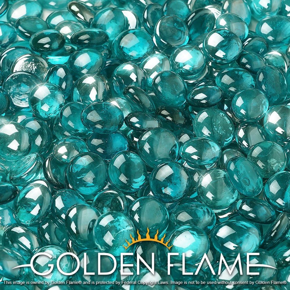 Golden Flame 20-Pound Fire Glass 1-Inch Pacific Blue Fire-Diamonds