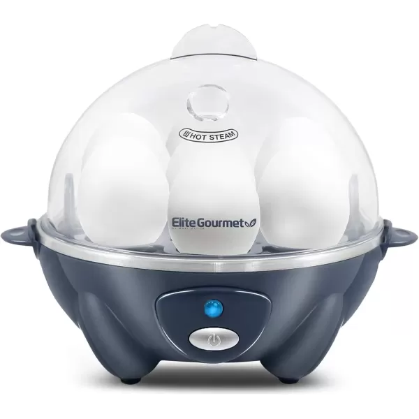 Egg Cookers Easy Electric 7 Egg Capacity Cooker, Poacher, Omelet Maker, Scrambled, Soft, Medium, Hard Boiled with Auto Shut-Off and Buzzer, BPA Free(Grey Blue)