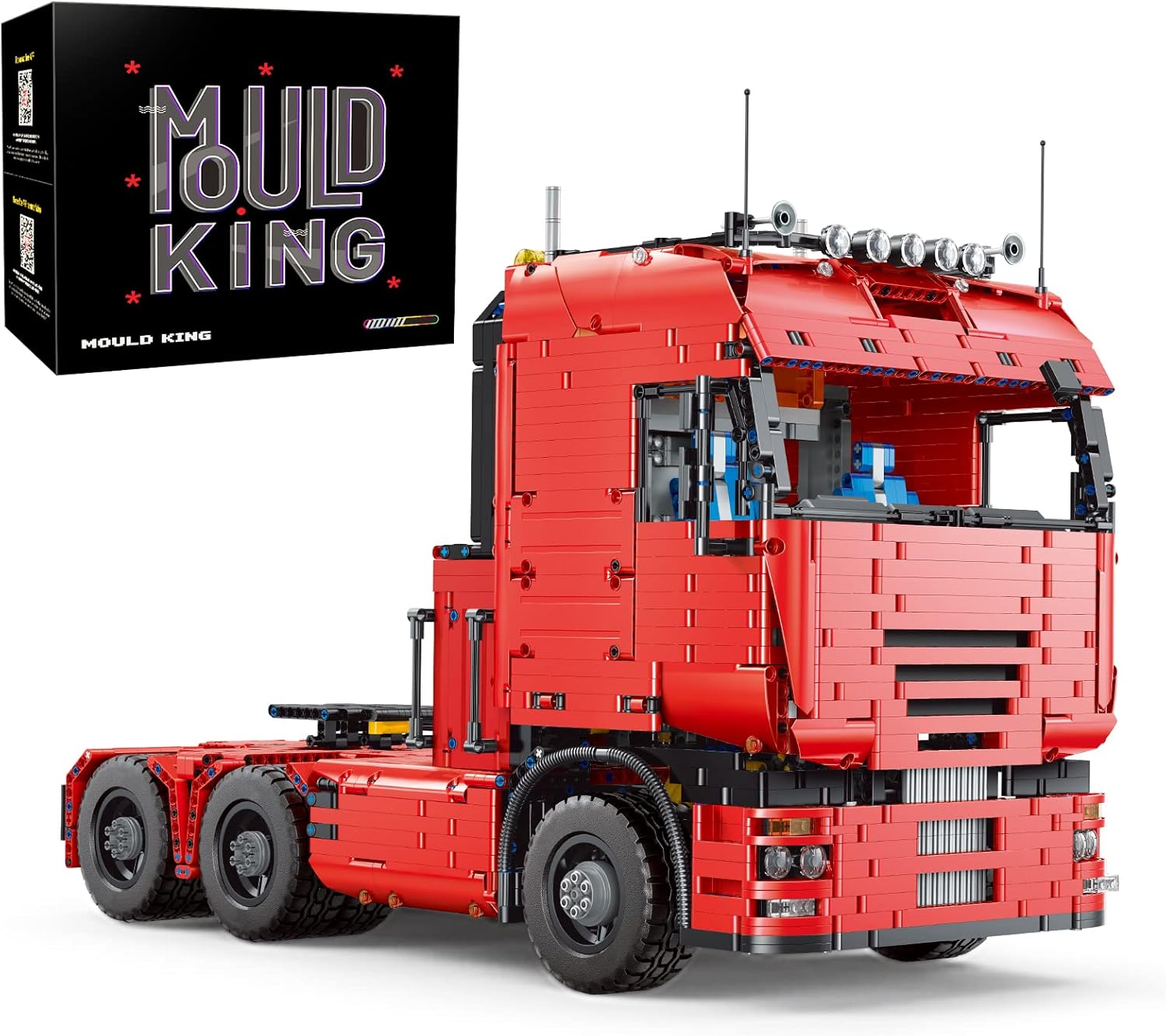 Mould King 19005 Tractor Truck Block Kits Model, MOC Building Blocks Set to Build , Gift for Kids Age 8+/Adult Collections Enthusiasts(4825 Pieces with Motor/APP Remote Control)