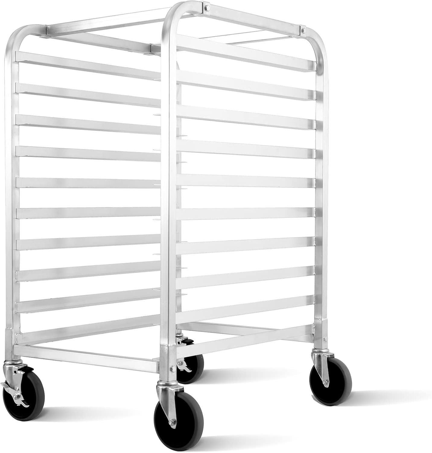 BIEAMA 10-Tier Sheet Pan Rack, Bun Pan Rack, Aluminum Bakery Rack, Home Commercial Kitchen Bakery Cooling Rack, 4 Wheels