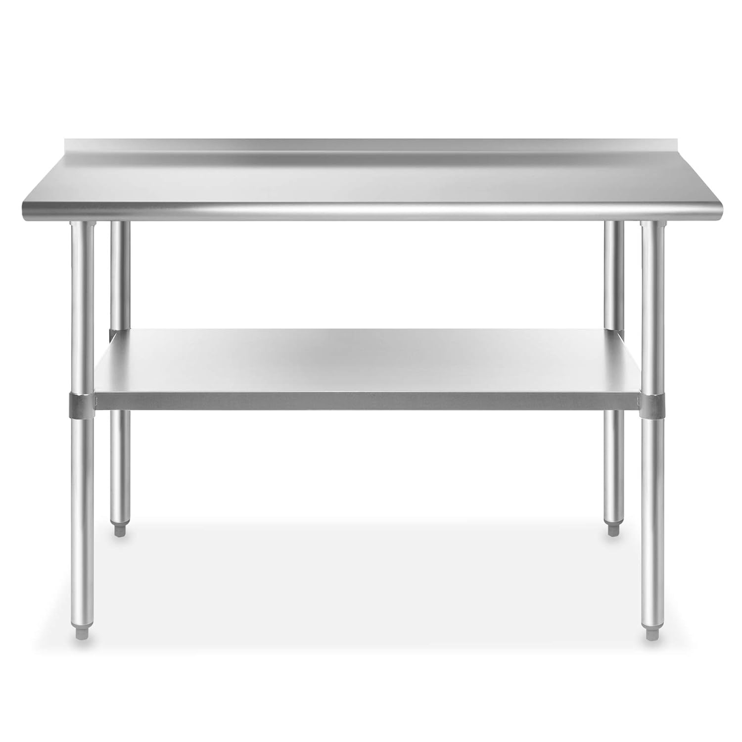 GRIDMANN NSF Stainless Steel Commercial Kitchen Prep & Work Table with Backsplash - 48 in. x 24 in.