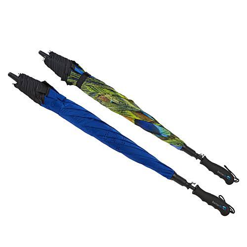 BetterBrella Deluxe REVERSE Open and Close Umbrella 2-Pack - Dahlia/Pink