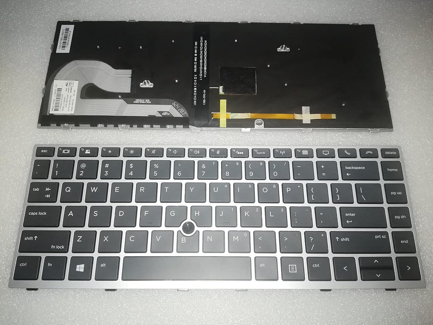 SOUTHERNINTL New Repalcement for HP EliteBook 745 840 G5 G6 US Keyboard Backlit with Silver Frame & Mouse Point L11307-001 L14377-001 L11308-001 L14378-001 Pack of 2