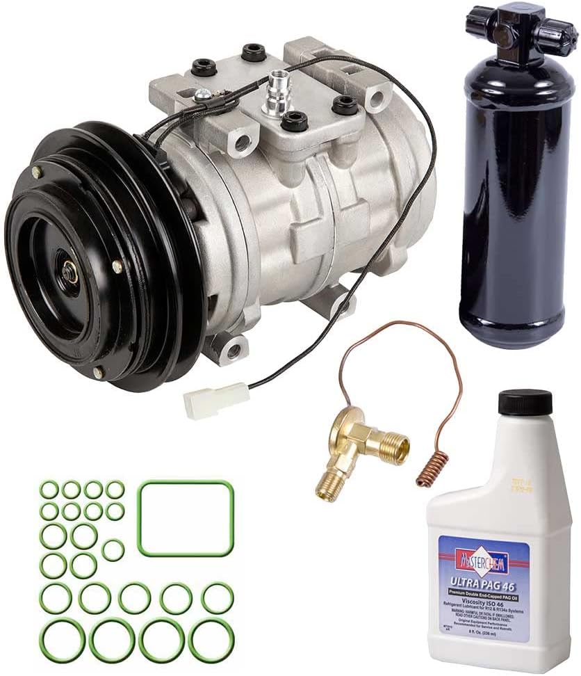 AC Compressor & A/C Kit For Toyota Hilux Pickup Truck 4Runner Cressida Van Celica Replaces Denso 10P15C w/V-Belt Clutch - BuyAutoParts 60-82172RK New
