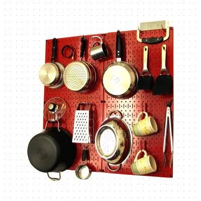 Rebrilliant Kitchen Organizer Pots u0026 Pans Pegboard Pack Finish: Red