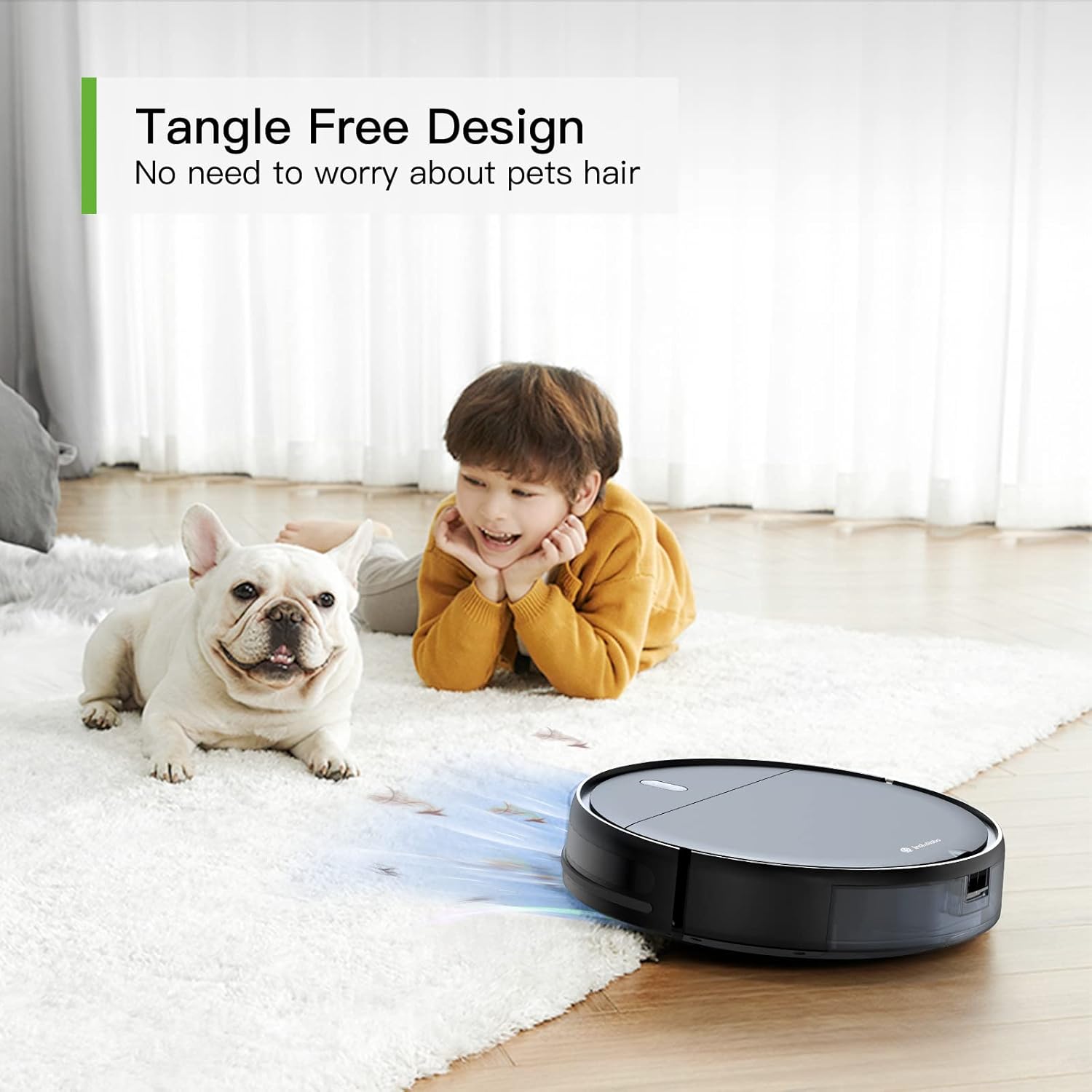 Robot Vacuum with Smart Mapping, Schedule Clean, Multi-Floor Mapping, 3000mAh, WiFi/Voice/APP Control Robot Vacuum and Mop InstaRobo Robot Vacuum Cleaner for Carpet, Hardwood, White