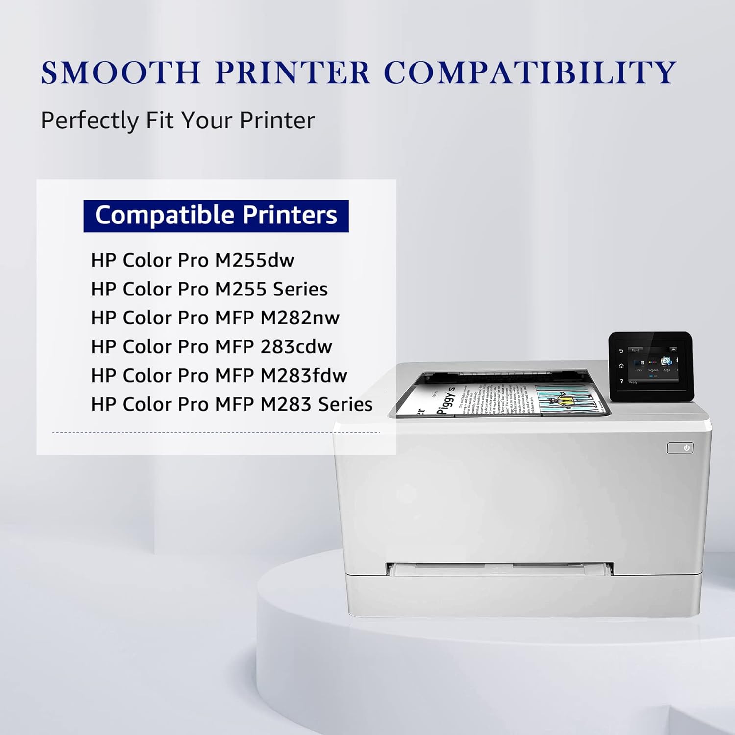 MOOHO (with Chip) Compatible Toner Cartridge Replacement for HP 206X 206A W2110X W2110A for HP Color Pro MFP M283fdw M283cdw M255dw M283 M255 Printer (Black Cyan Yellow Magenta, 4-Pack)