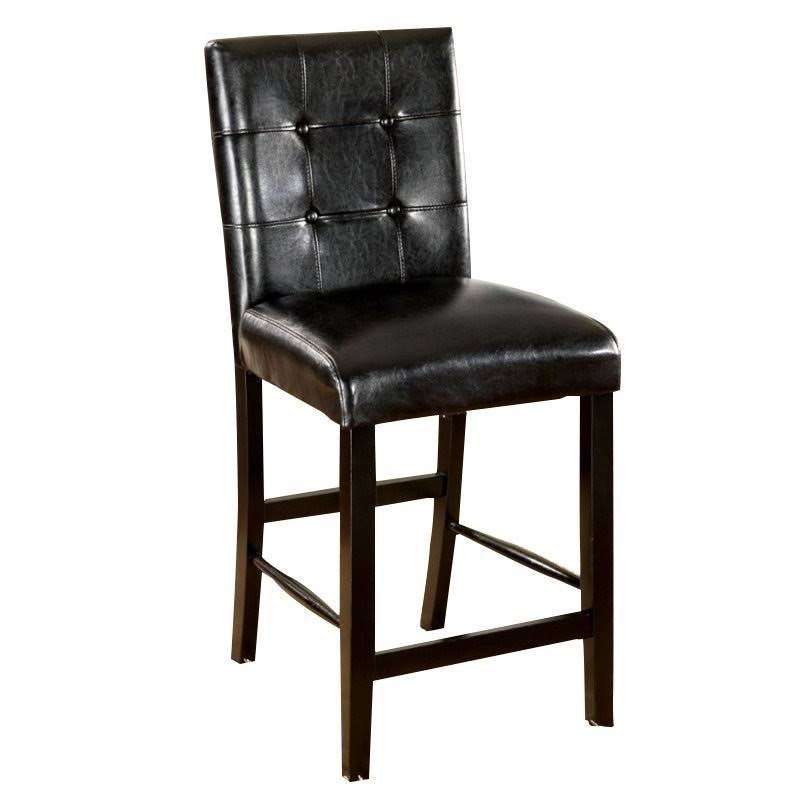 Furniture of America Kesler Counter Height Chair in Black (Set of 2)